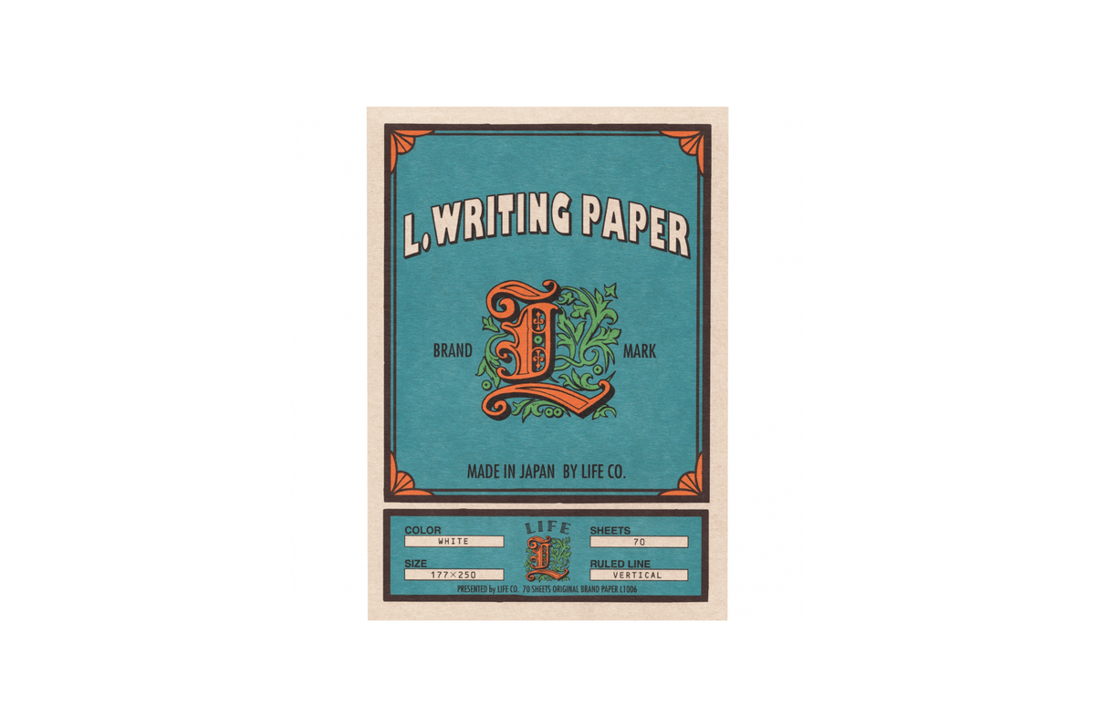 Life Paper Life - L. Brand Label Letter Paper Pad B5 | Lined 70 pages