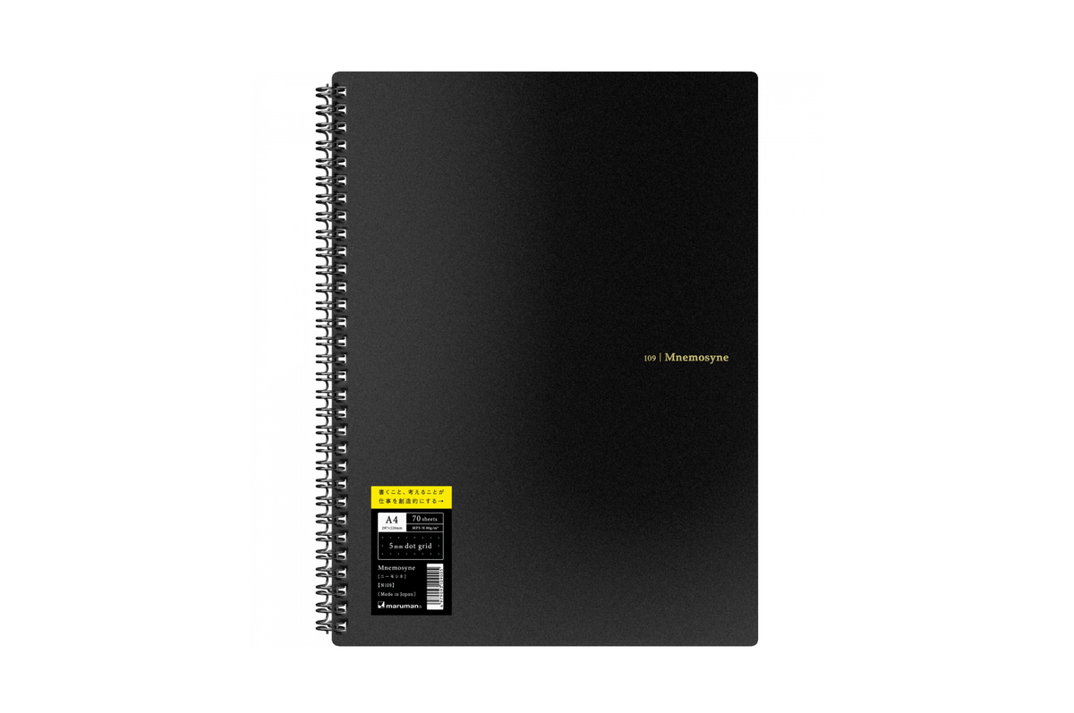 Maruman Paper Maruman - Mnemosyne 109 Black A4 Notebook | Dot Grid 140 pages