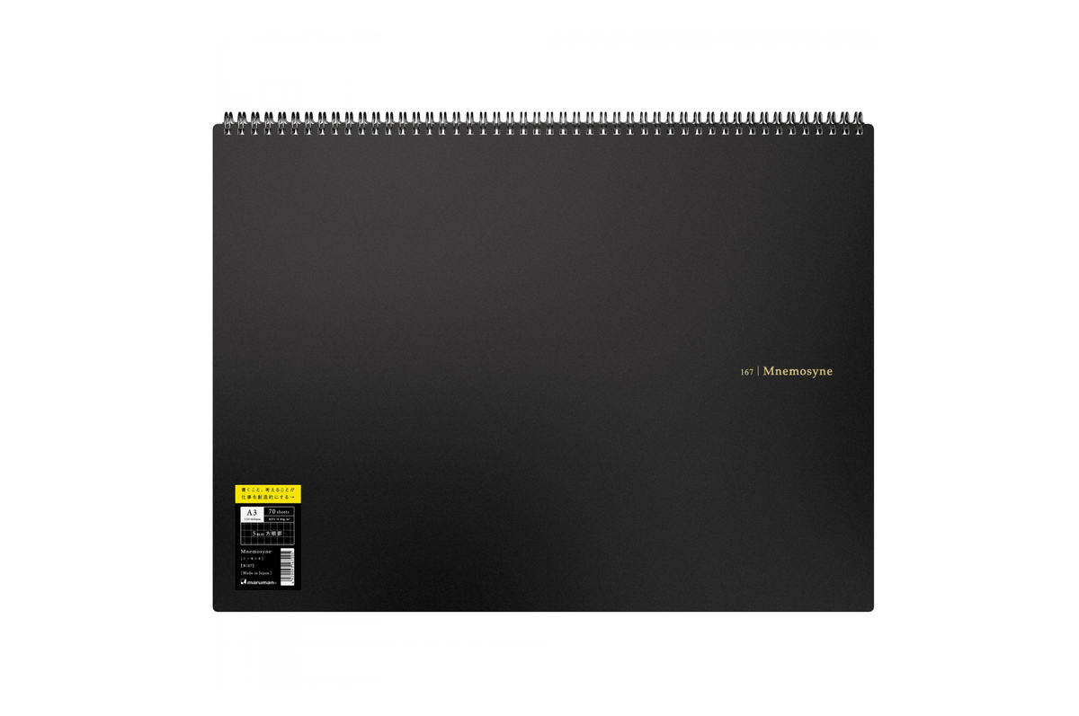 Maruman Paper Maruman - Mnemosyne 167 Black A3 Notebook | Grid 140 pages