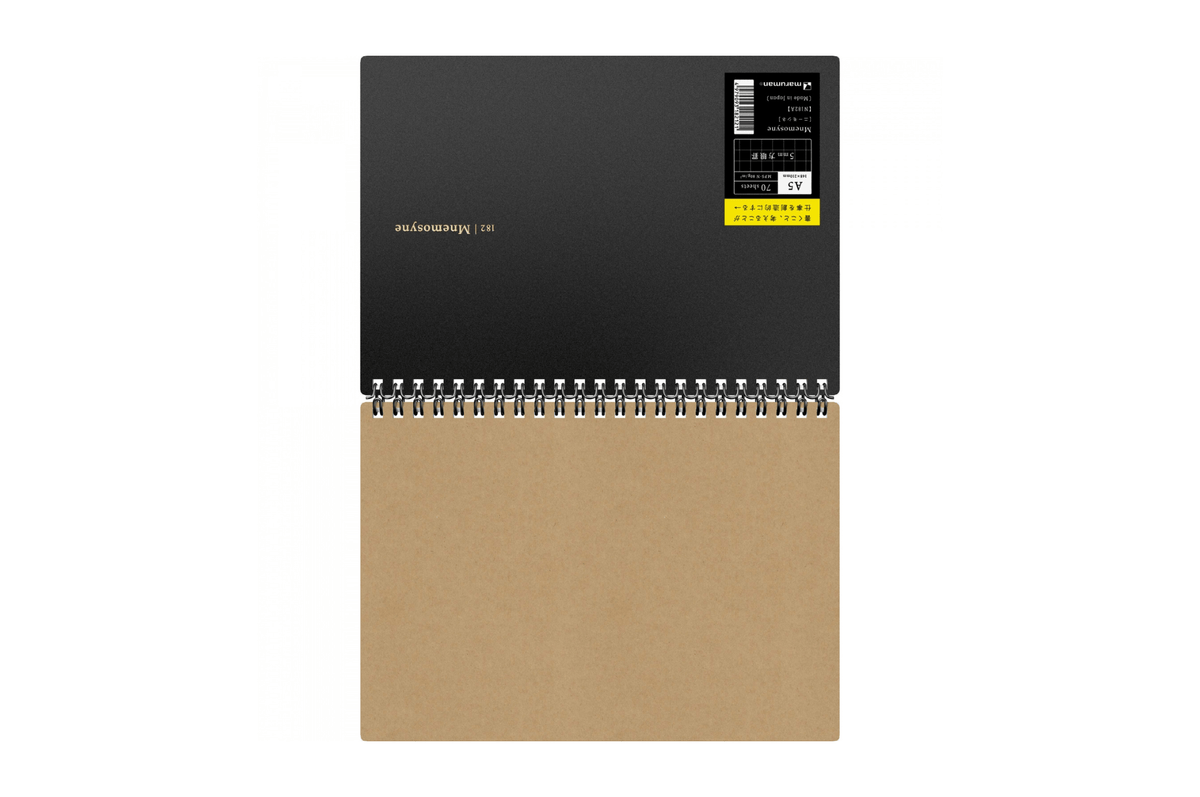 Maruman Paper Maruman - Mnemosyne 182 Black A5 Notebook | Grid 140 pages