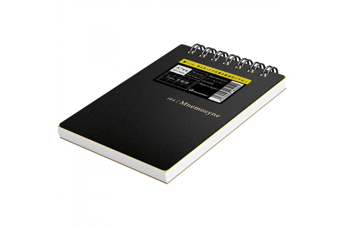 Maruman Paper Maruman - Mnemosyne 184 Black A7 Notepad | Grid 140 pages