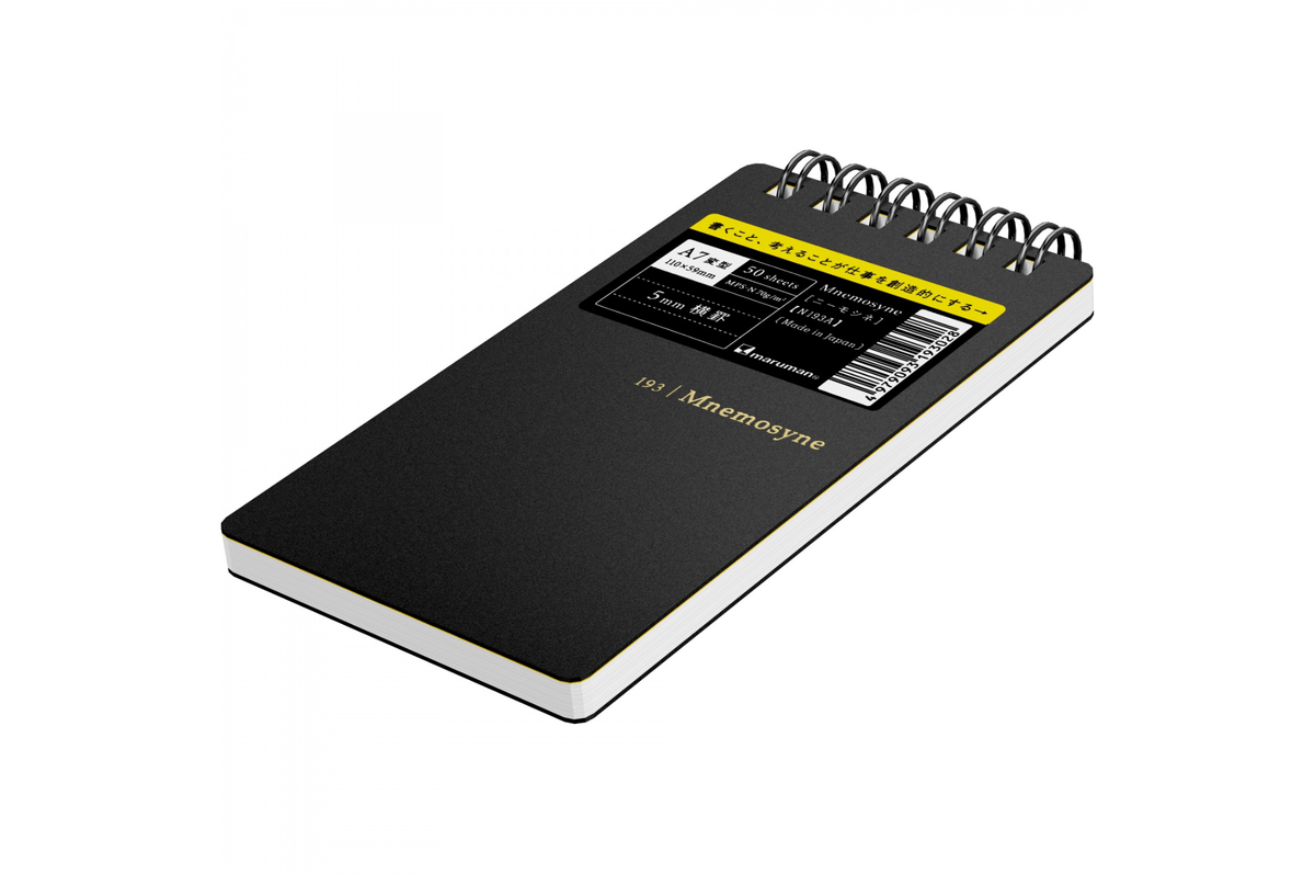 Maruman Paper Maruman - Mnemosyne 193 Black A7 Notepad | Lined 100 pages