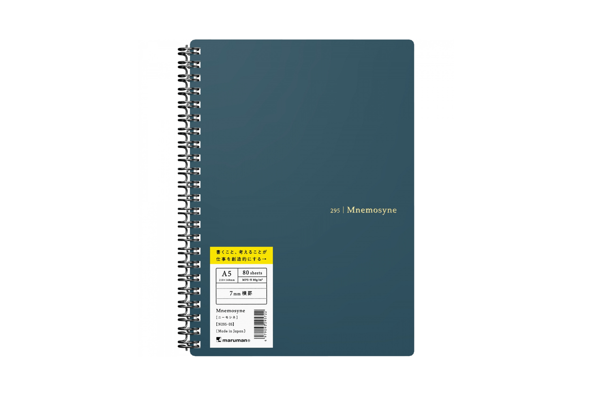 Maruman Paper Maruman - Mnemosyne 295 Dark Blue A5 Softcover Notebook | Lined 160 pages