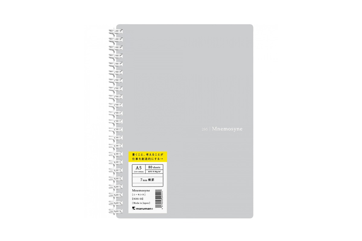 Maruman Paper Maruman - Mnemosyne 295 Gray A5 Softcover Notebook | Lined 160 pages