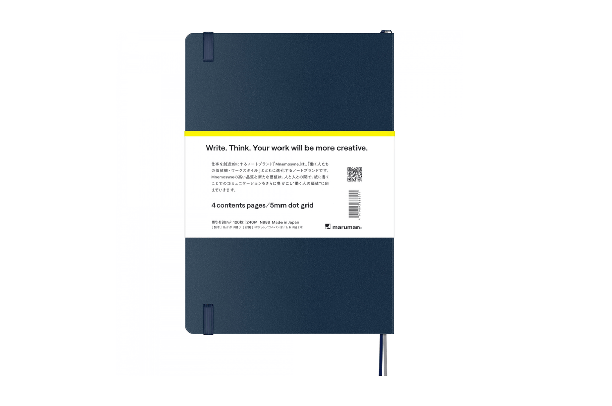 Maruman Paper Maruman - Mnemosyne 888 Journal Dark Blue A5 Notebook | Dot Grid 240 pages
