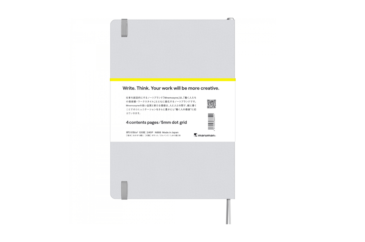 Maruman Paper Maruman - Mnemosyne 888 Journal Gray A5 Notebook |  Dot Grid 240 pages
