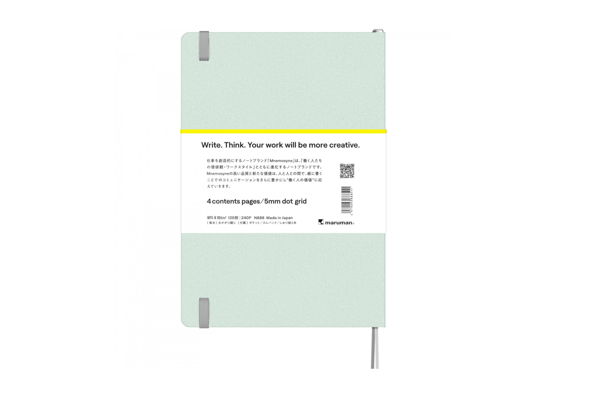Maruman Paper Maruman - Mnemosyne 888 Journal Light Green A5 Notebook | Dot Grid 240 pages