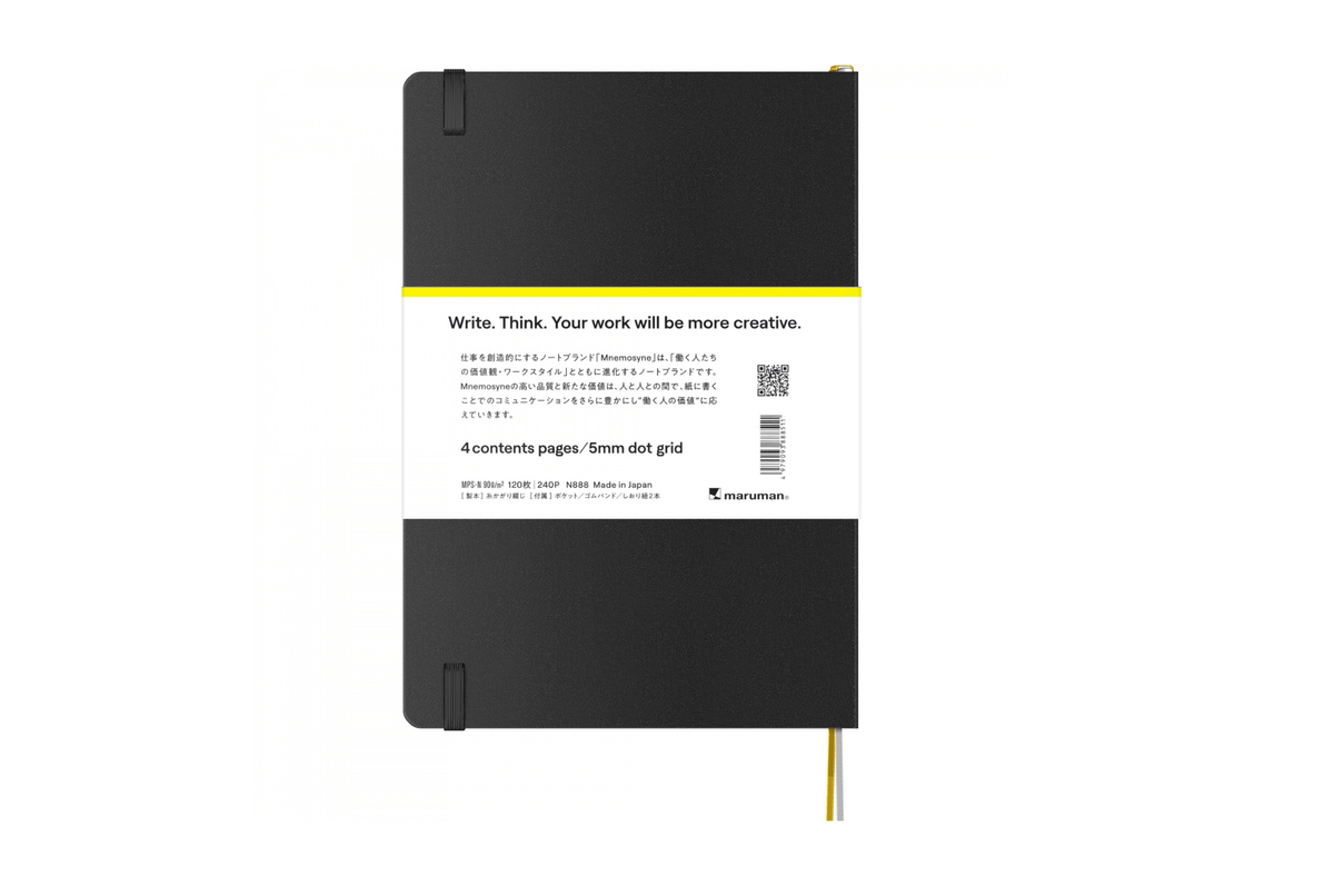 Maruman Paper Maruman - Mnemosyne 888 Journal Black A5 Notebook | Dot Grid 240 pages
